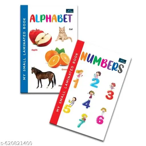 Set of 2 My Small Laminated Books Alphabet Numbers for Kids Durable Learning Book Set Ideal Birthday Gift Engaging Holiday Activities Boosts Brain Development Improves Problem Solving Skills Perfect Choice for Homeschooling Kindergarten Nursery Students