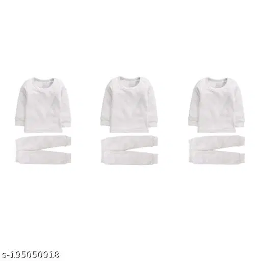 Woolen Thermal Set for Kids, Set of 3 (Multicolor, 0-3 Months)