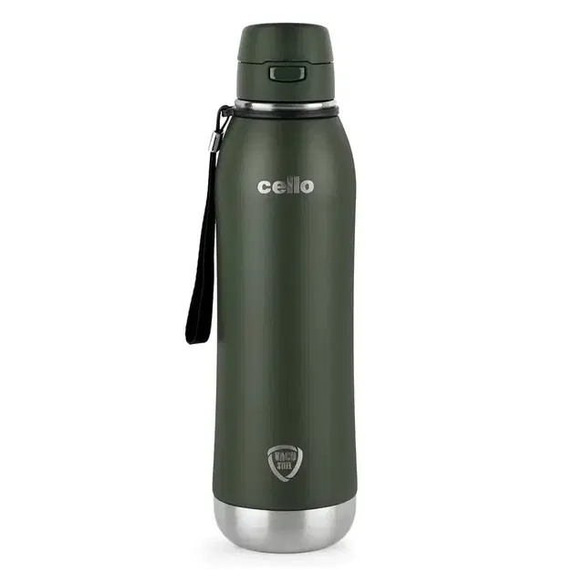 Cello Duro Ace Stainless Steel Bottle, 900 ml, Green | Pack Of 1 | Leak-Proof Cap | Rust-Free Stainless Steel