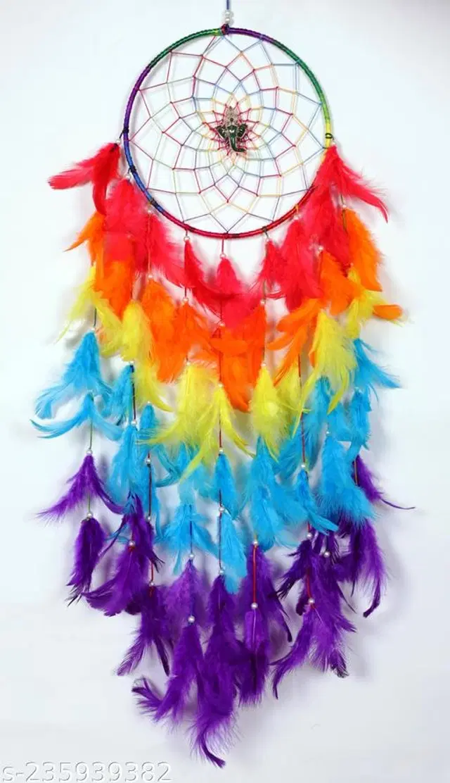 Feather Wall Hanging Dream Catcher, Multicolor