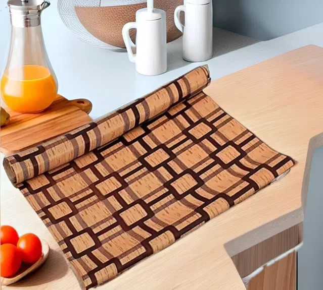 PVC Printed Shelf Mat Roll, Multicolor, 5 m