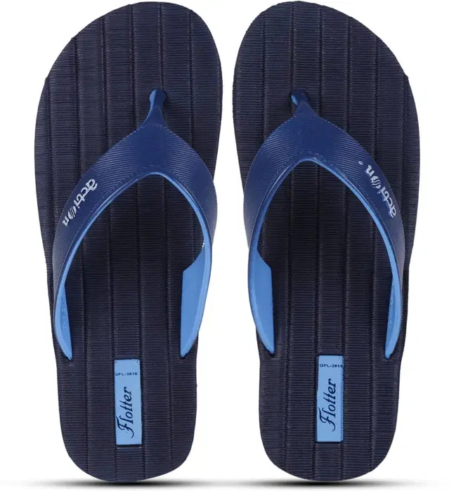 action Casual Flip Flops for Men (Navy, 6)