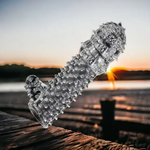 A R Silicone Crystal Dotted Condom for Men, Transparent