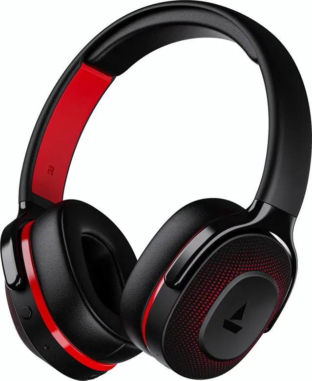 boAt Rockerz 413,60h Battery,ENx, Beast Mode, Dual Pair, App Support Bluetooth Headset (Black, Red, On The Ear)