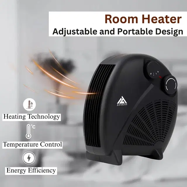 Athost 800 watt Fan Room Heater (Black)