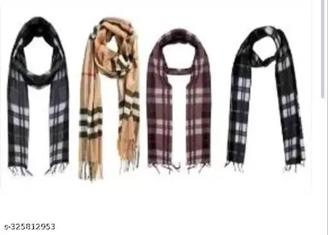 Cotton Mufflers for Unisex, Set of 4 (Multicolour)