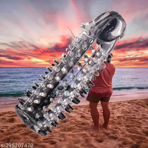 A R Silicone Crystal Dotted Condom for Men, Transparent