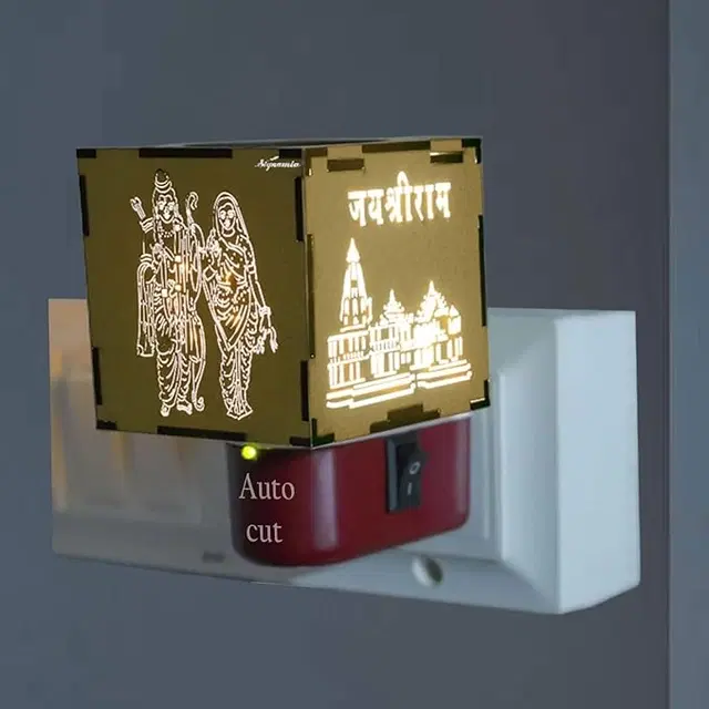 Auto Cut Off Wooden Incense Aroma Kapoor Dhoop Camphor Dani Oil Diffuser Burner with Night Lamp