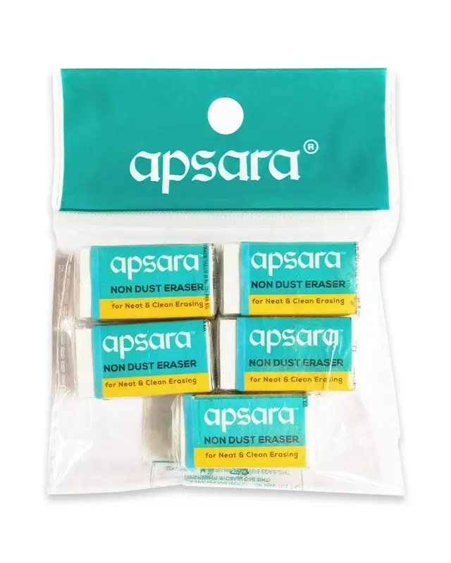 Apsara Non-Dust Regular Eraser [Pack Of 5]
