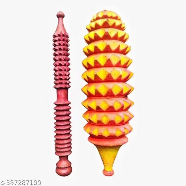 Wooden Point Pressure Hand Massager, Multicolor, Set of 2