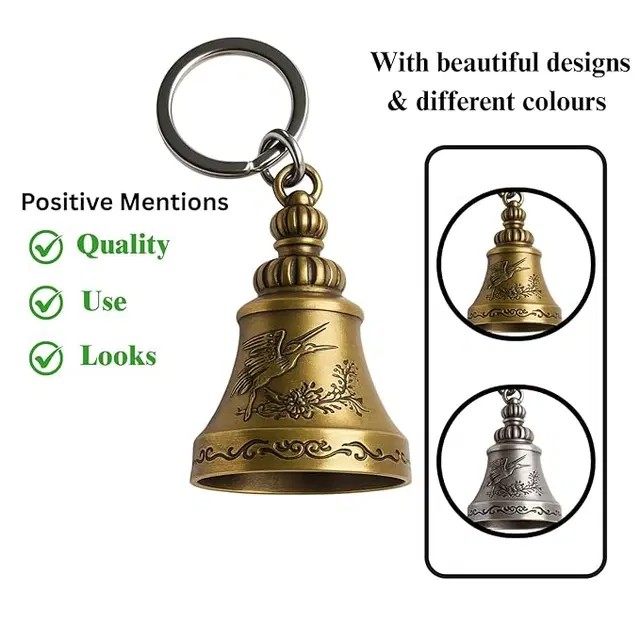 Bell Metal Keychains Gift for Women & Men, Multicolour, Pack Of 1