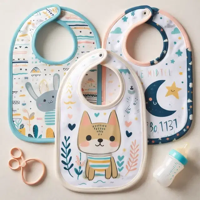 Waterproof Baby Bibs & Kids Bibs - Pack of 3 (Multicolor)