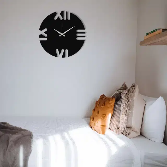 Designer Wooden Wall Clocks, Black