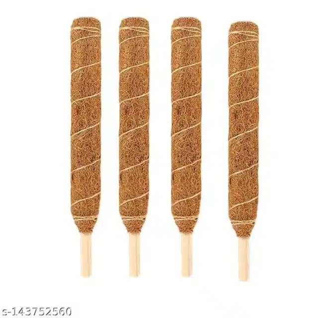 Wooden Moss Stick, Brown, 2 feet, Pack of 4