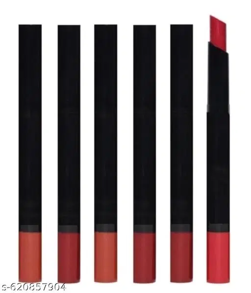 6-Piece Matte Finish Pencil Lipstick . The Ultimate Collection for Long-Lasting, Full Coverage Lip Color - Perfect for Women