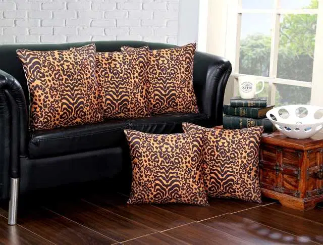 Cushion cover with zip Closure, Set of 5, 16 X 16 Inches, Multicolor, A-334