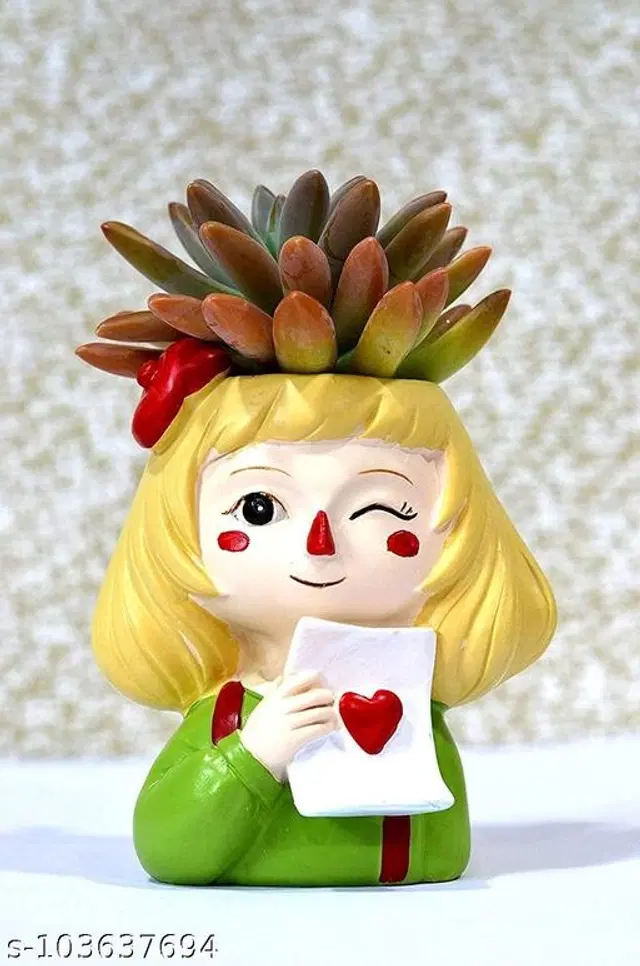 Resin Decorative Cute Plant Holder for Home Decor, Multicolor