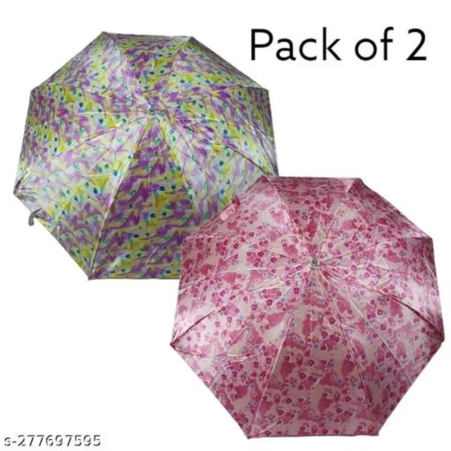 Polyester Foldable Umbrella, Assorted, Pack of 2