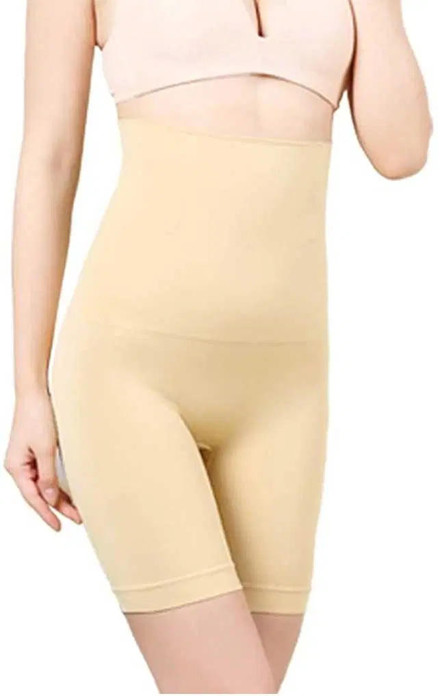 Women’s Cotton Lycra Tummy Control 4-in-1 Blended High Waist Tummy & Thigh Shapewear (S623)