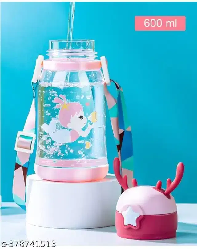 Plastic Vacuum Insulated Water Bottle for Kids, Maroon, 600 ml