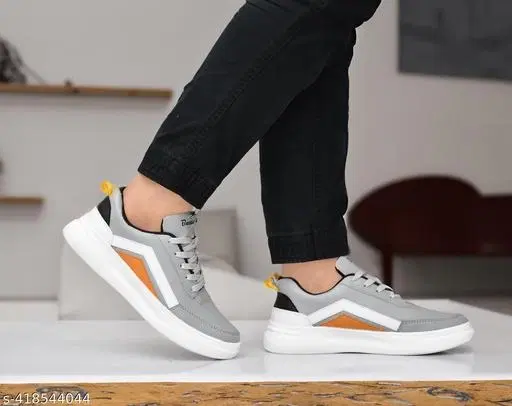 Walkers Casual Sneakers for Men (Grey, IND-6)