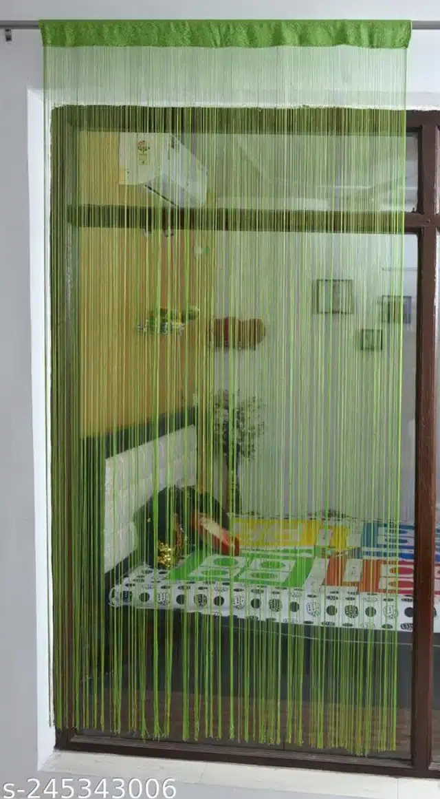 Curtains for Door, Green, 7 Feet