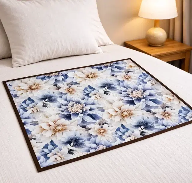 Premium Waterproof Bed Server/Food Mat Floral