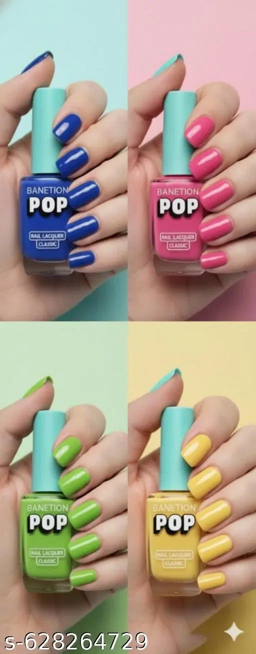 Banetion Matte Nail Polish, Multicolor, Pack of 4