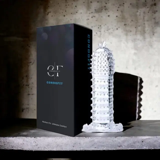 Crystal Dotted Reusable Condom for Men, Transparent