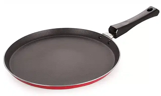 Gas Stove Compatible Aluminum Non Stick Tawa, Red, 27 cm