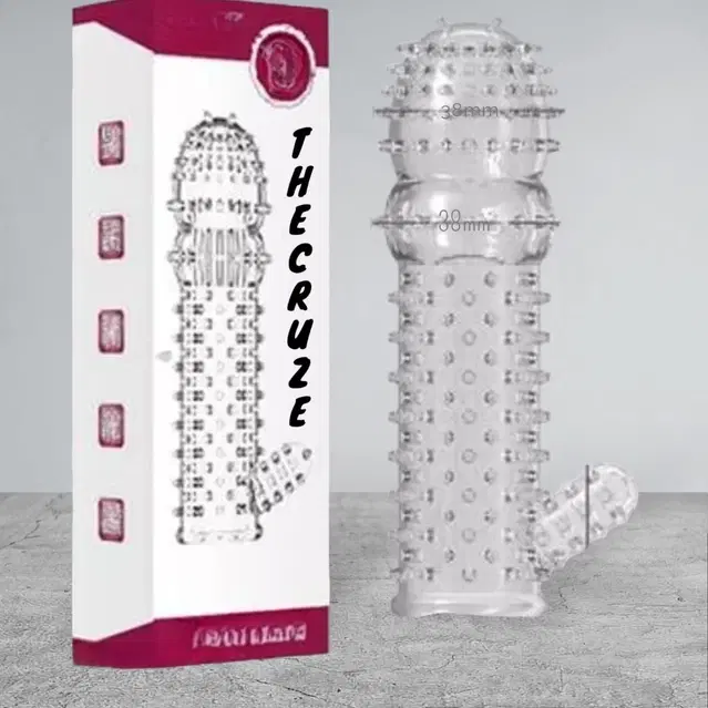 Crystal Dotted Reusable Condom for Men, Transparent, Pack of 1