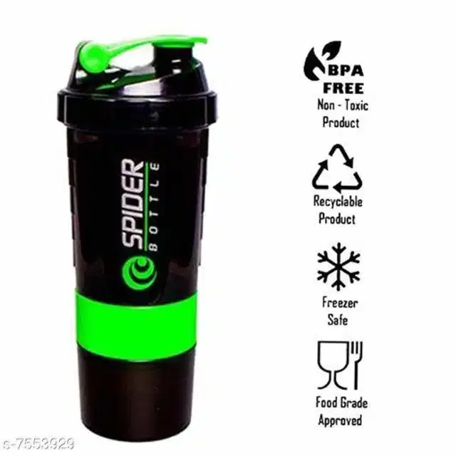 Sports Shaker Bottle, Black, 500 ml