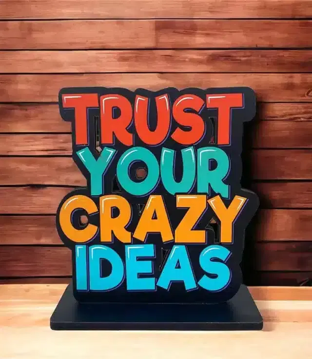 Wooden Quotes Stand for Table & Office Desk, Multicolor