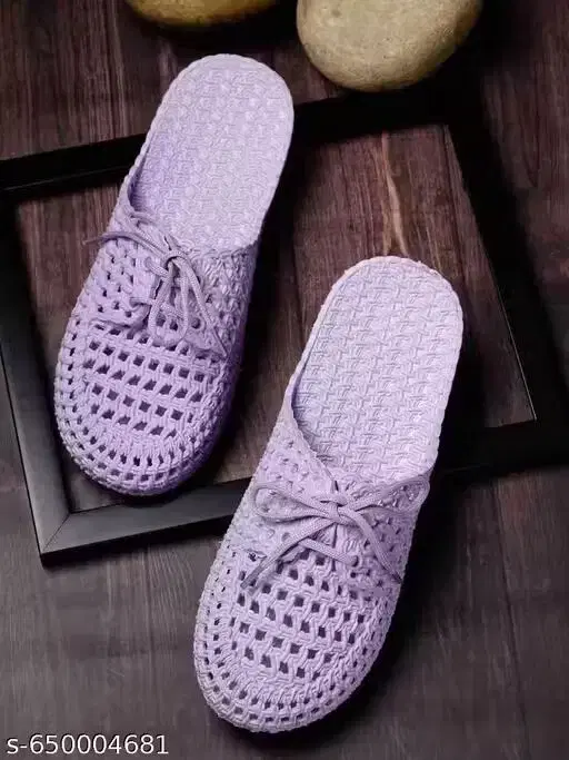 PVC Flats for Women (Purple, 36)