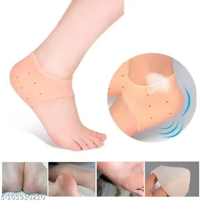 Moisturizing Silicon Gel Socks, Beige