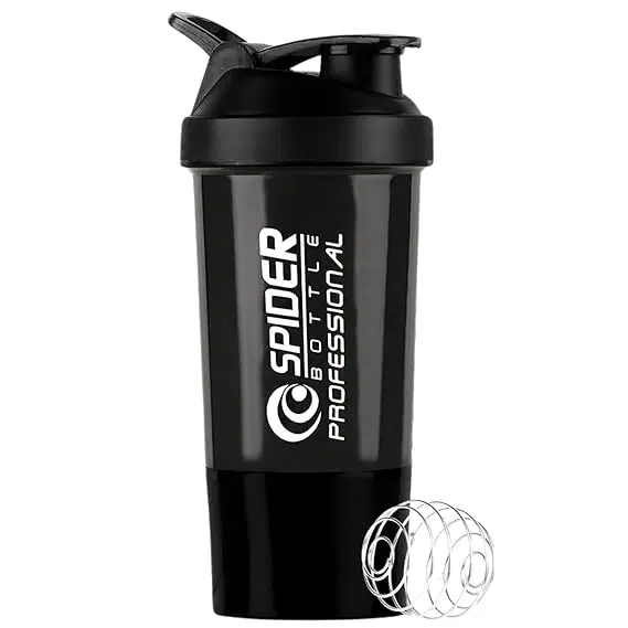 Plastic Protein Shaker Bottle, Black
