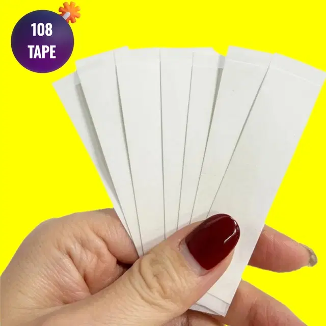 Acrylic Film Clothing 108 Double Sided Tape Strips, Transparent, Set of 1