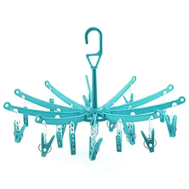 18 Clips Folding Cloth Hanger, Multicolor