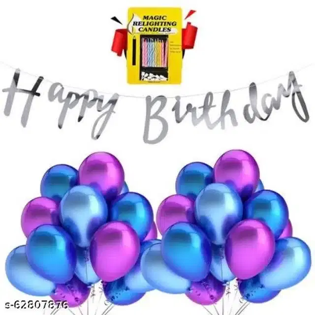Birthday Party Decoration Kit, Multicolor, Set of 41