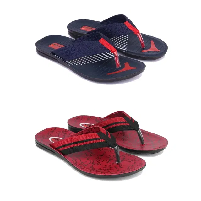 Combo of Flipflops for Men, Set of 2 (Multicolor, 9)