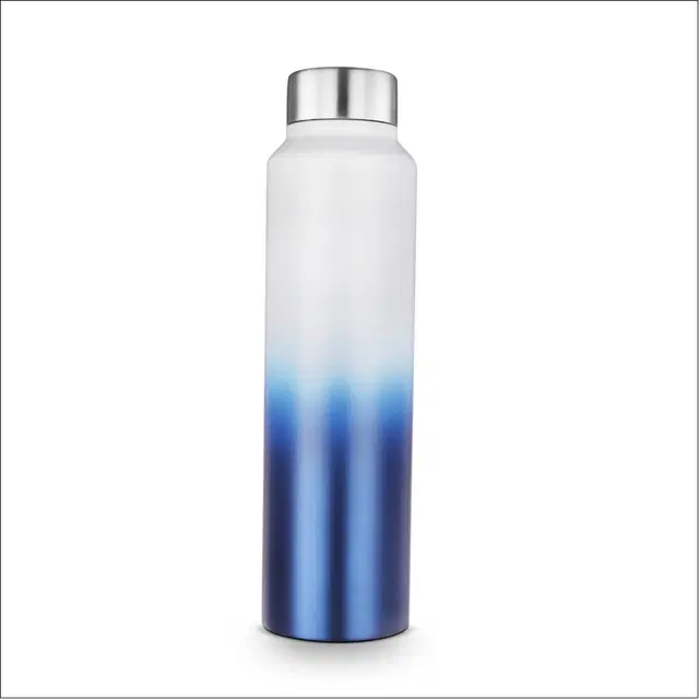 Stainless Steel Water Bottles, White & Blue, 1000 ml