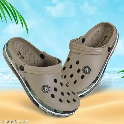 Aqualite EVA Clogs for Men (Khaki, 9) Pack of 2