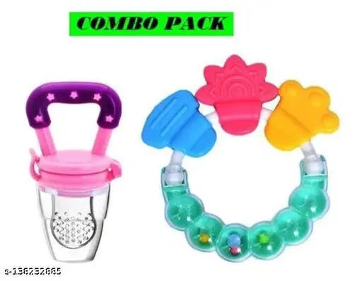 Baby Food Feeder And Silicone Teether Very Safe Combo