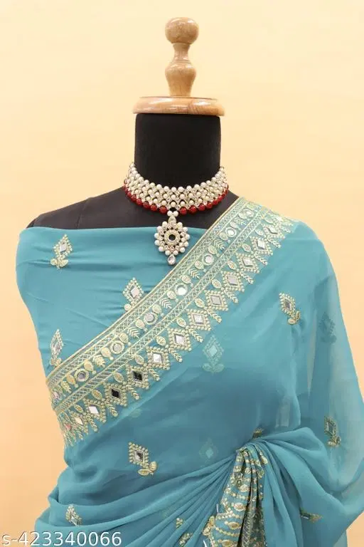 Blue Saree for Women (Blue)