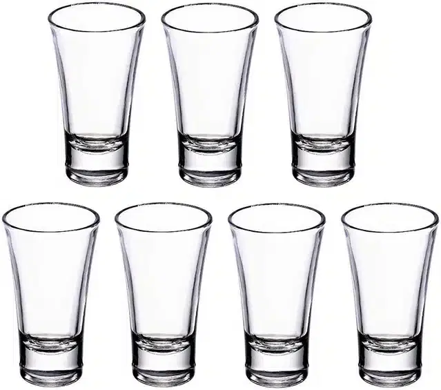 Liquor cum Cocktail Glasses, Transparent, 30 ml, Pack of 7