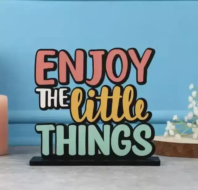 Wooden Quotes Stand for Table & Office Desk, Multicolor