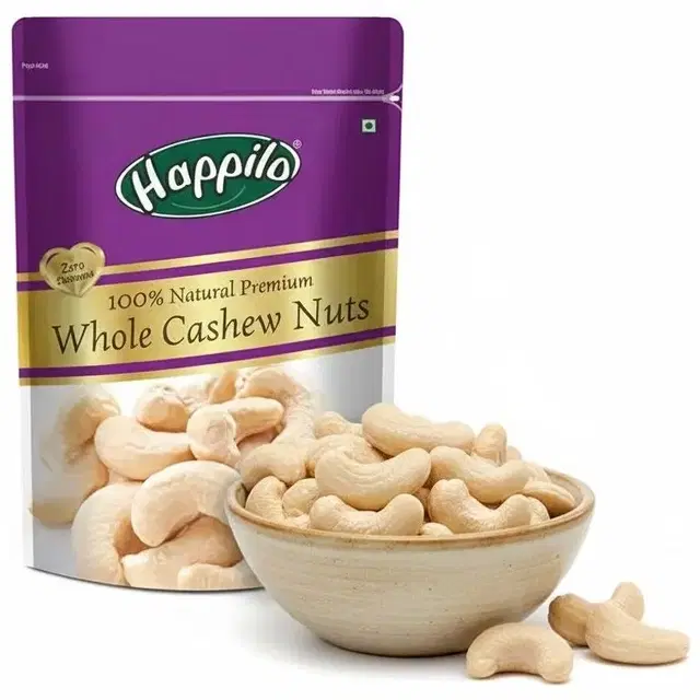 Happilo 100% Natural Premium Whole Cashews 200 g.