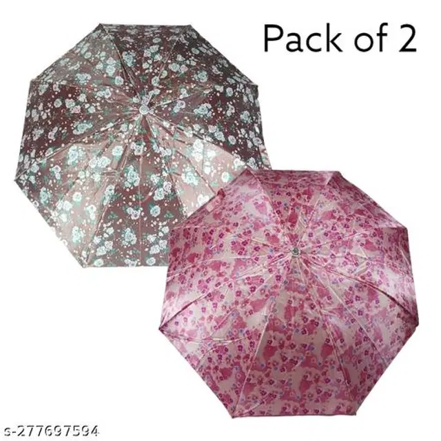 Polyester Foldable Umbrella, Assorted, Pack of 2