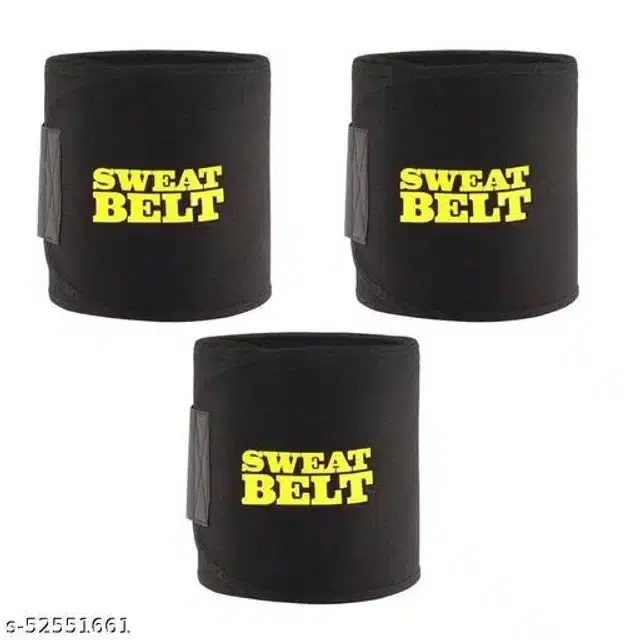 Sweat Slim Belt, Black, Pack of 3
