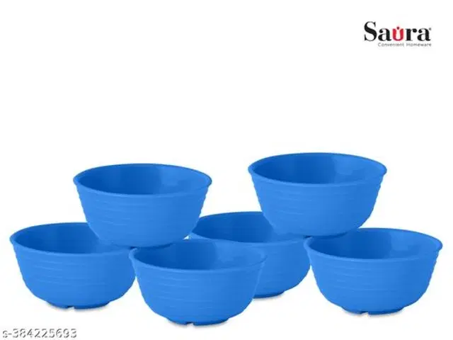 Plastic Bowls, Multicolor, 300 ml, Pack of 6
